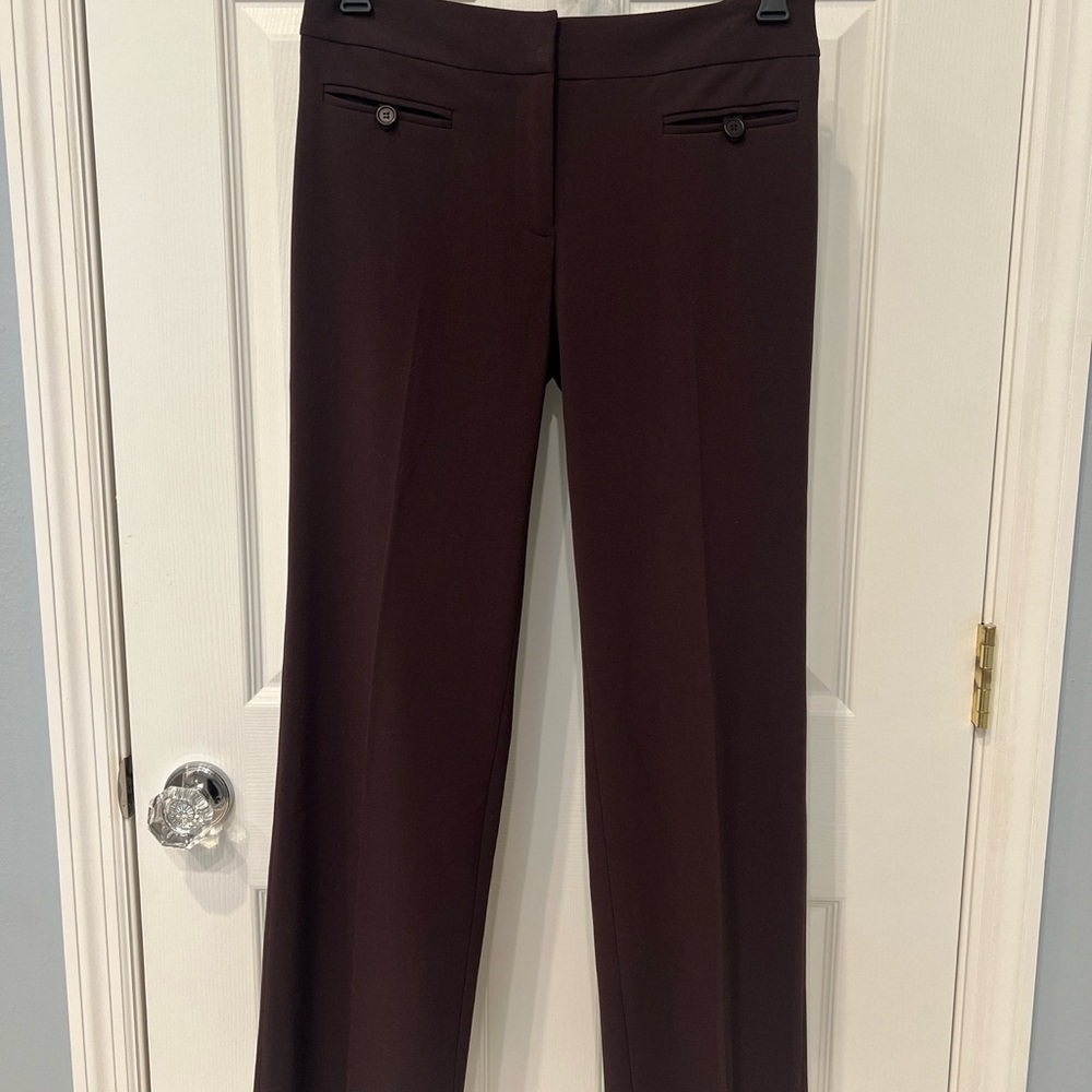 BCBGMaxAzria Women's Dark Brown Straight Leg Pants